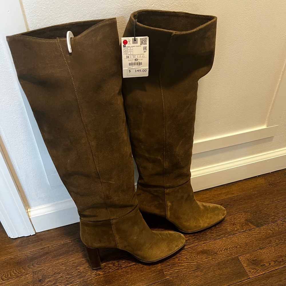 Zara suede over the knees boots size 39